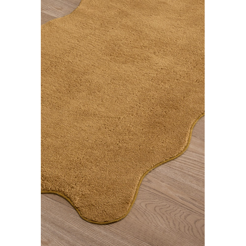Mustard Elsie Wavy Edge Machine Washable Runner