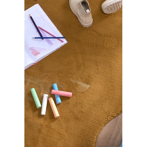 Mustard Elsie Wavy Edge Machine Washable Runner