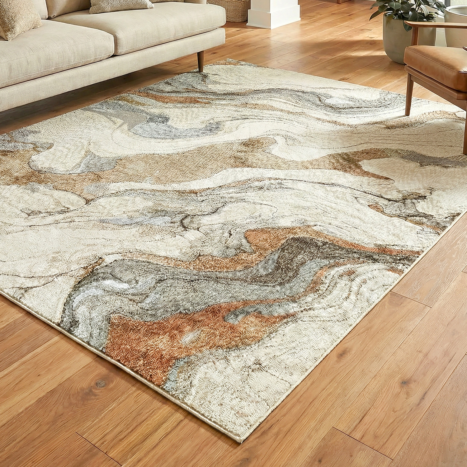 Marble-Look Sienna Rug