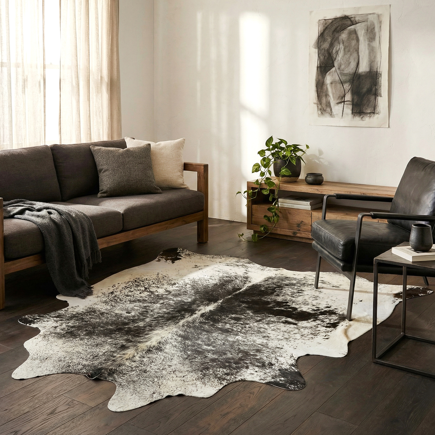 Black Salt & Pepper Genuine Brazilian Cow Hide
