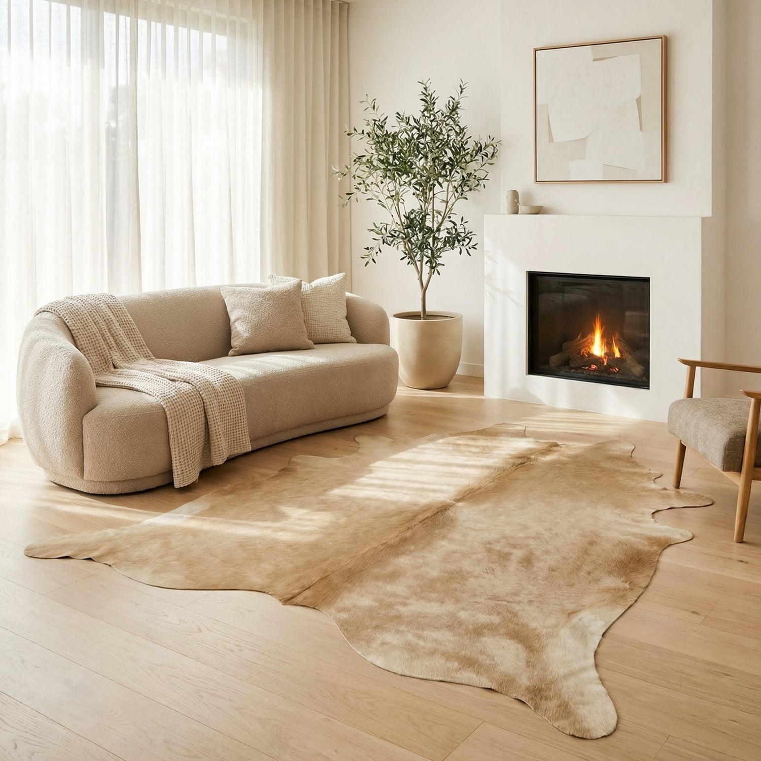 Beige Cow Hide Rug