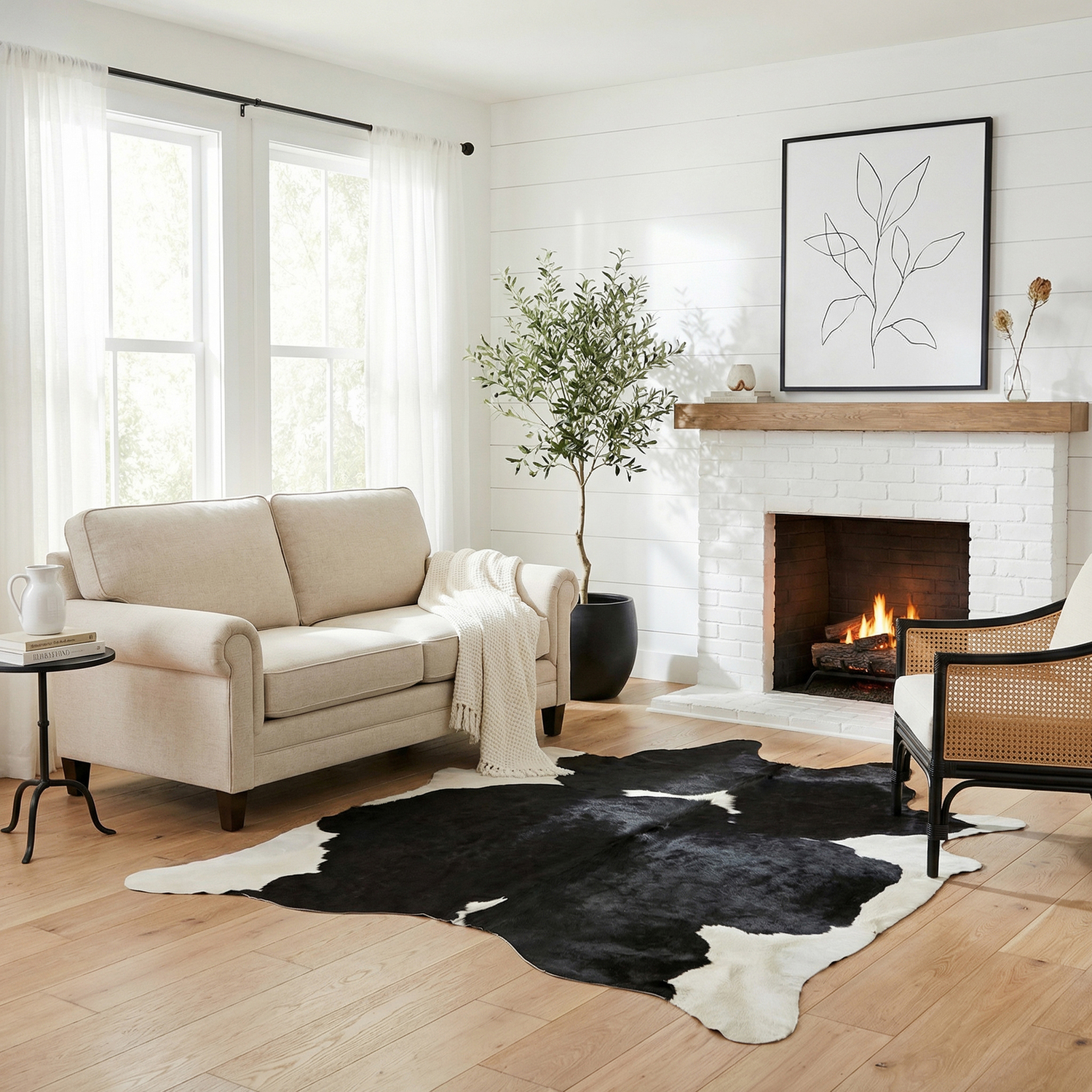 Black & White Cow Hide Rug