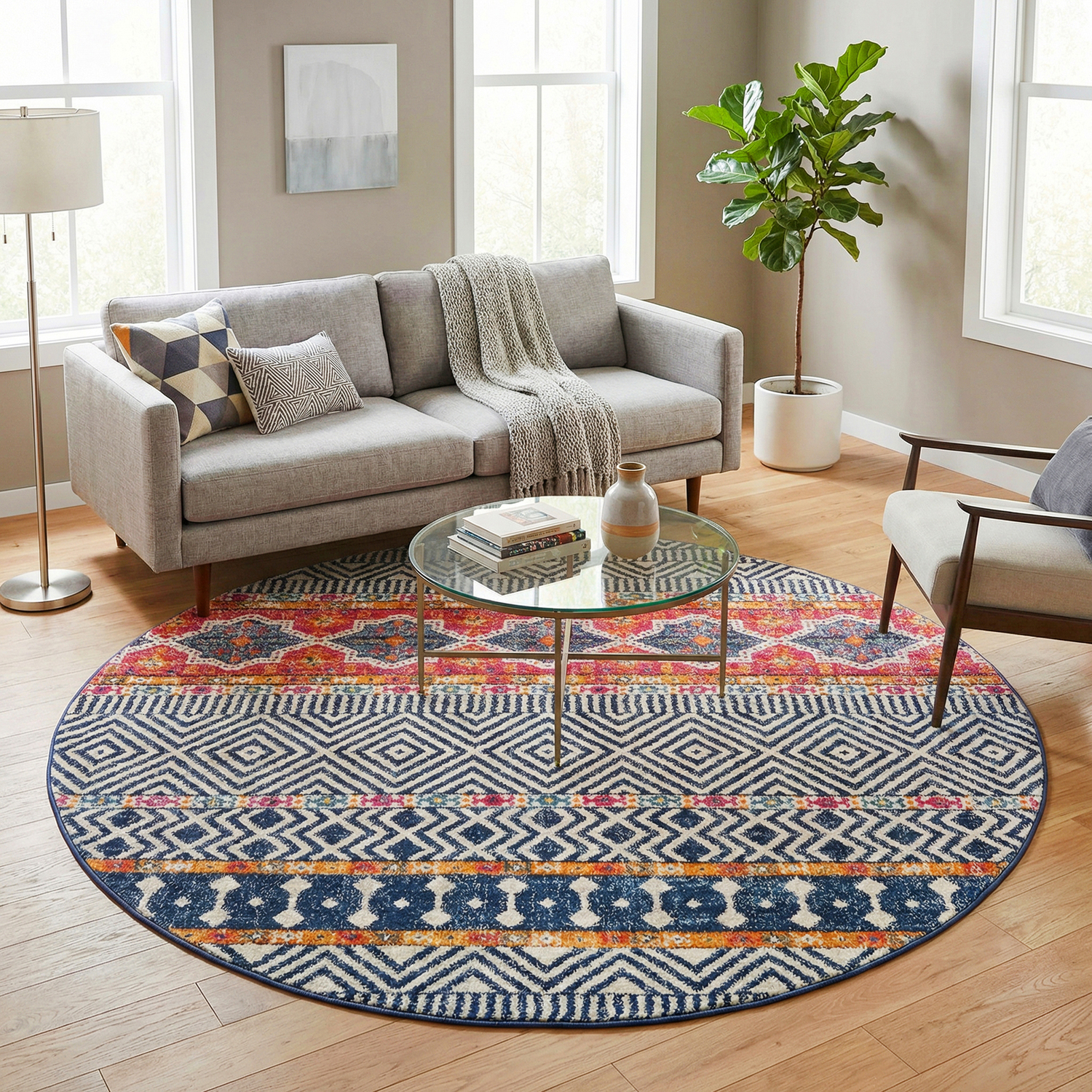 Lia Boho Round Rug
