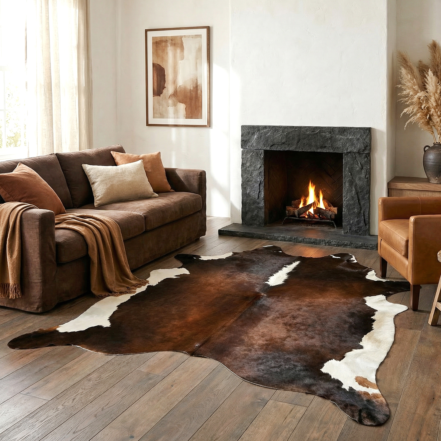 Chocolate Brown Cow Hide Rug