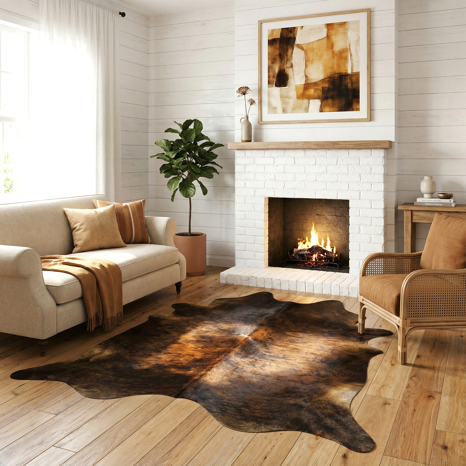 Dark Brown Cow Hide Rug