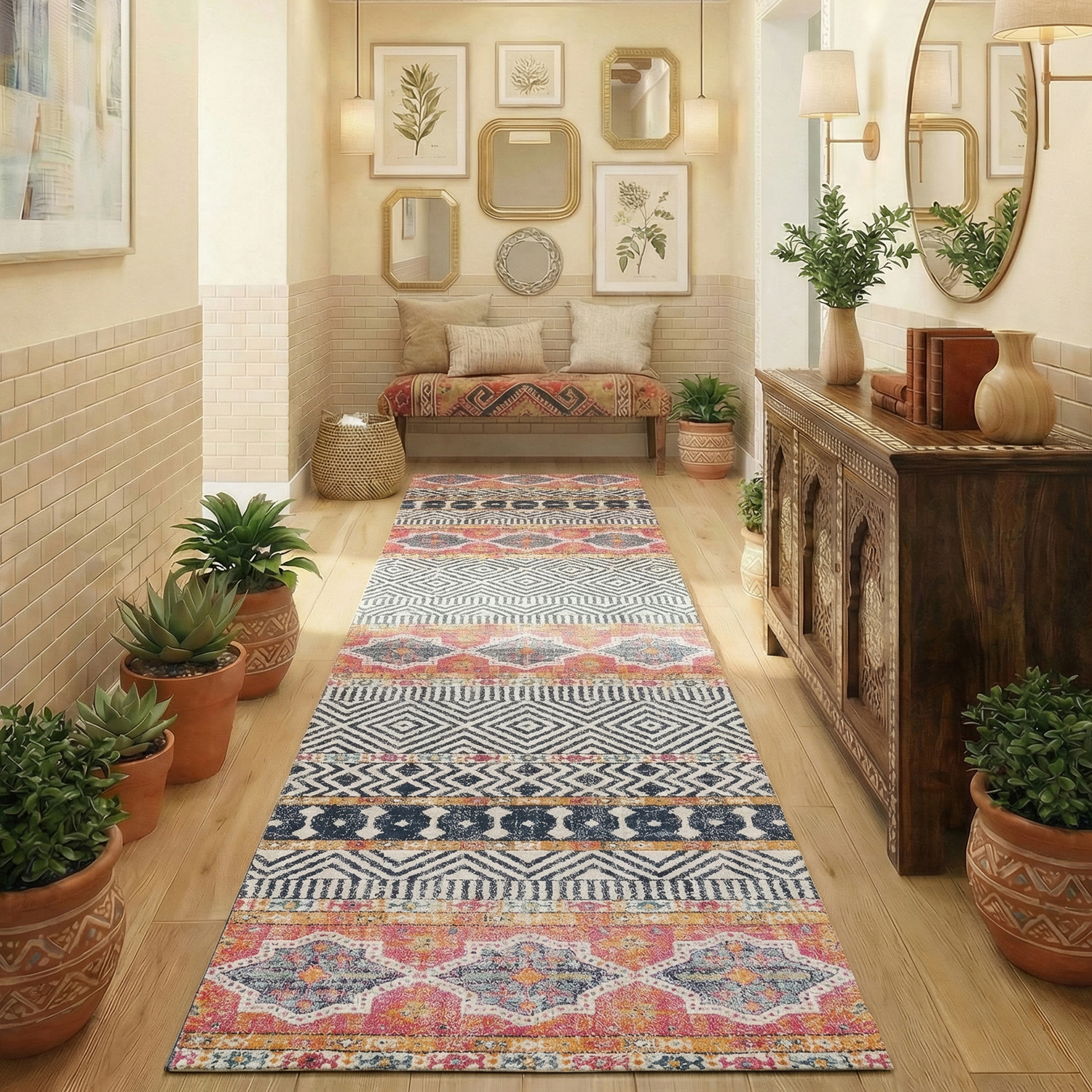 Lia Boho Round Rug