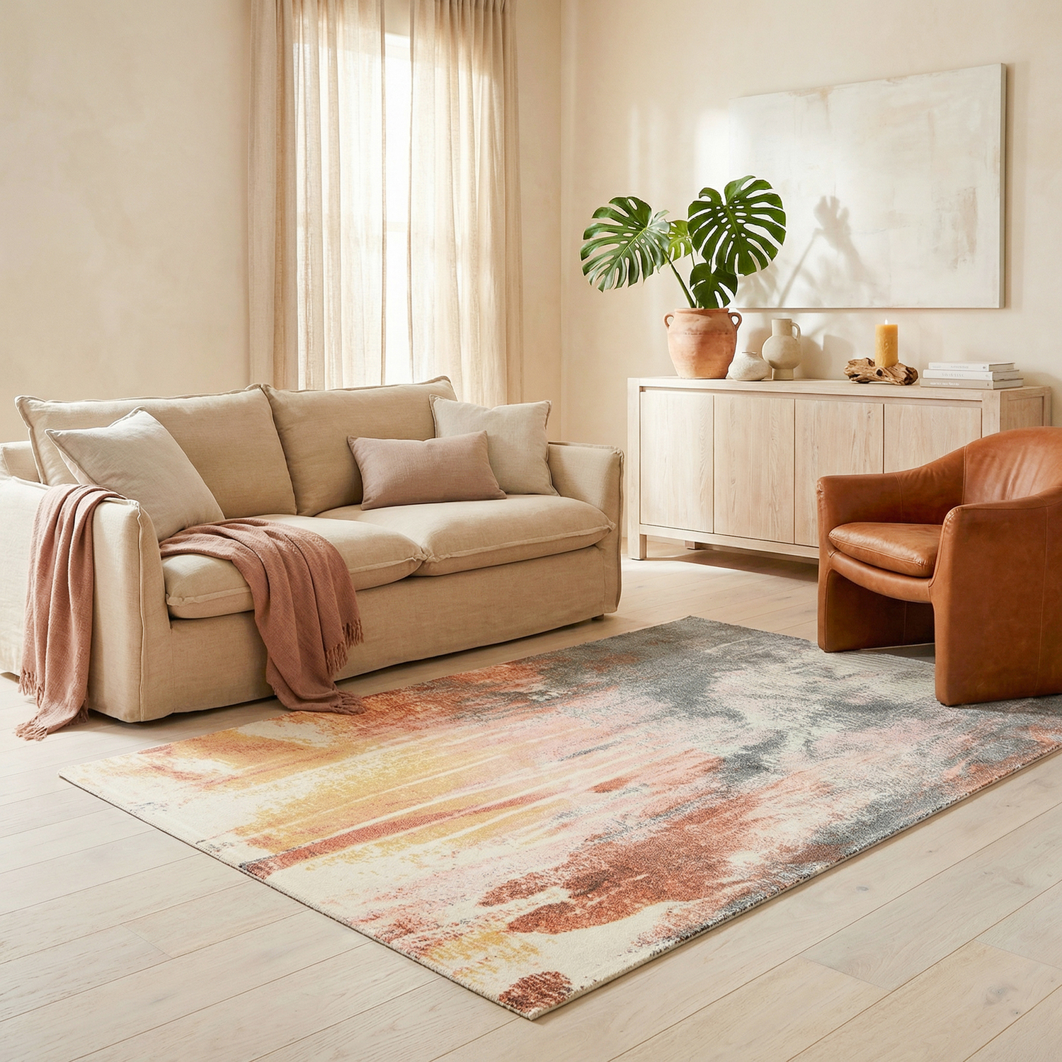 Burnished Peach Digital Multi Rug