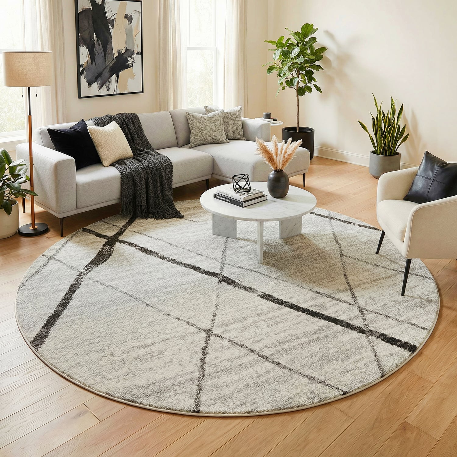 Edita Diamond Round Rug