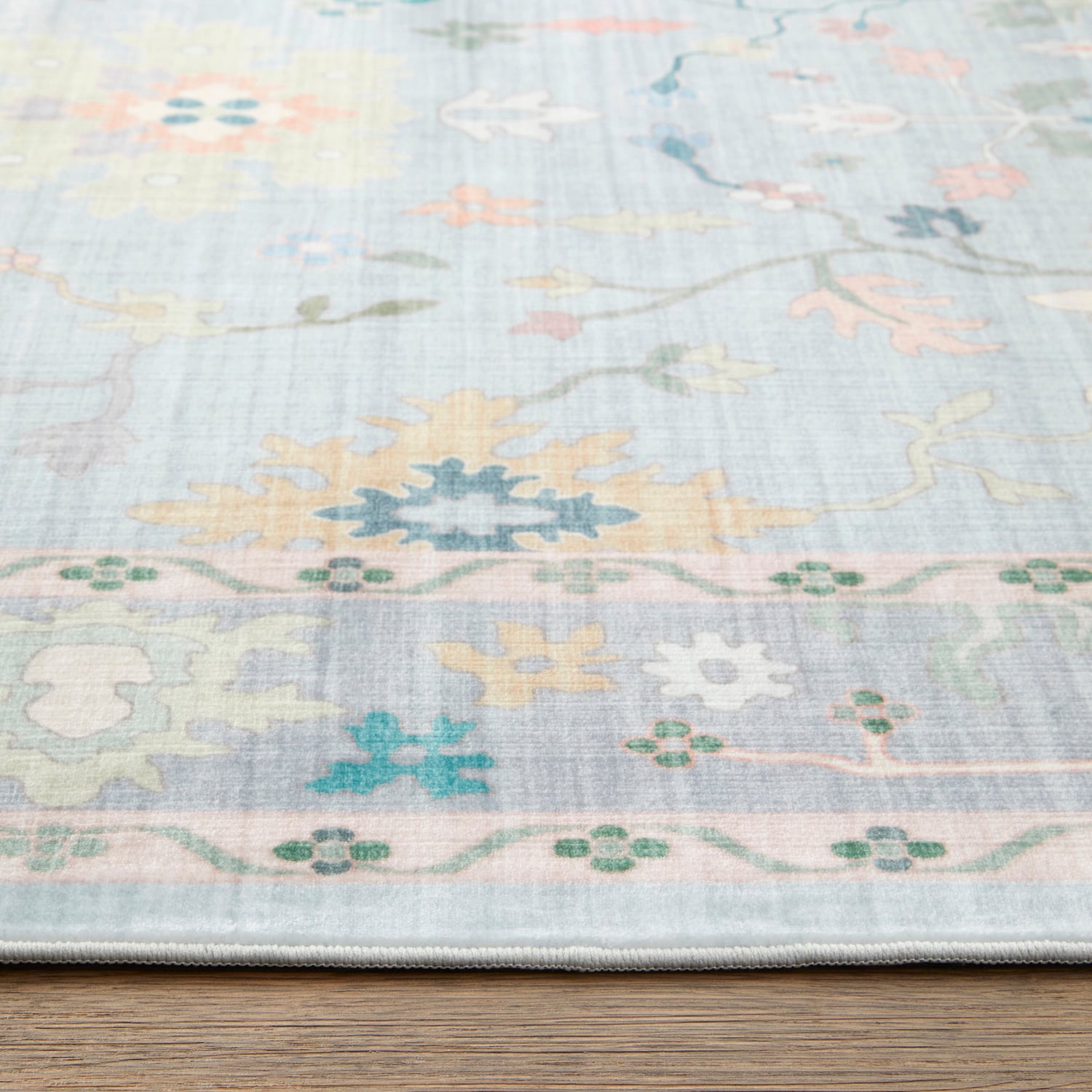 Blue Chloe Machine Washable Rug