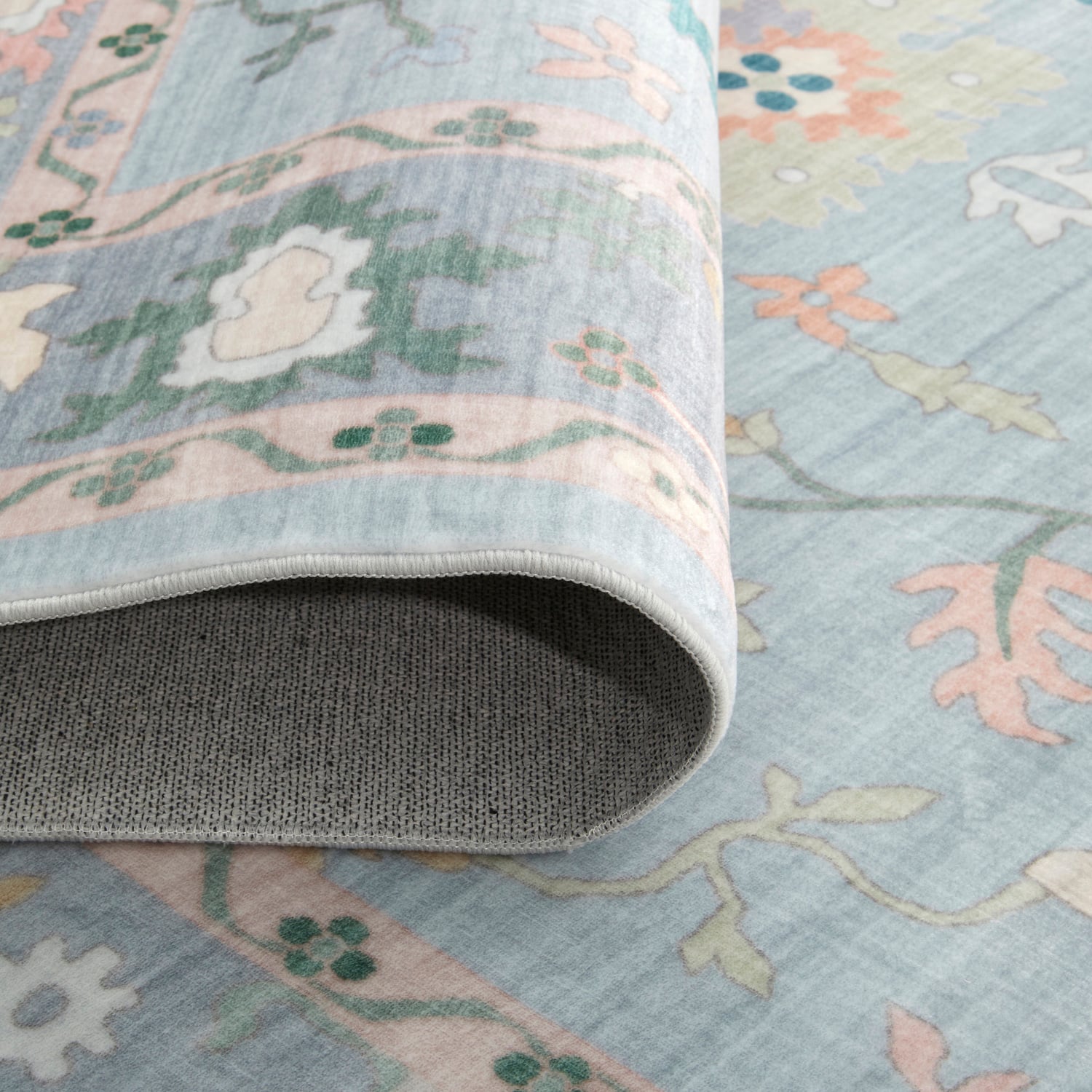 Blue Chloe Machine Washable Rug