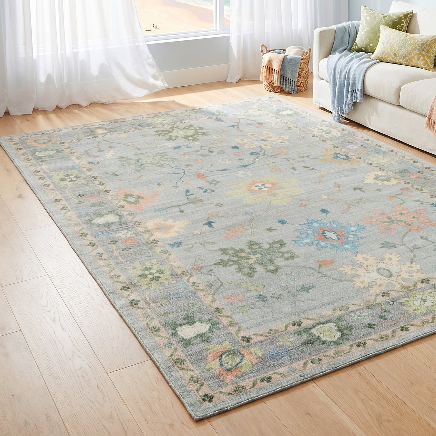 Blue Chloe Machine Washable Rug