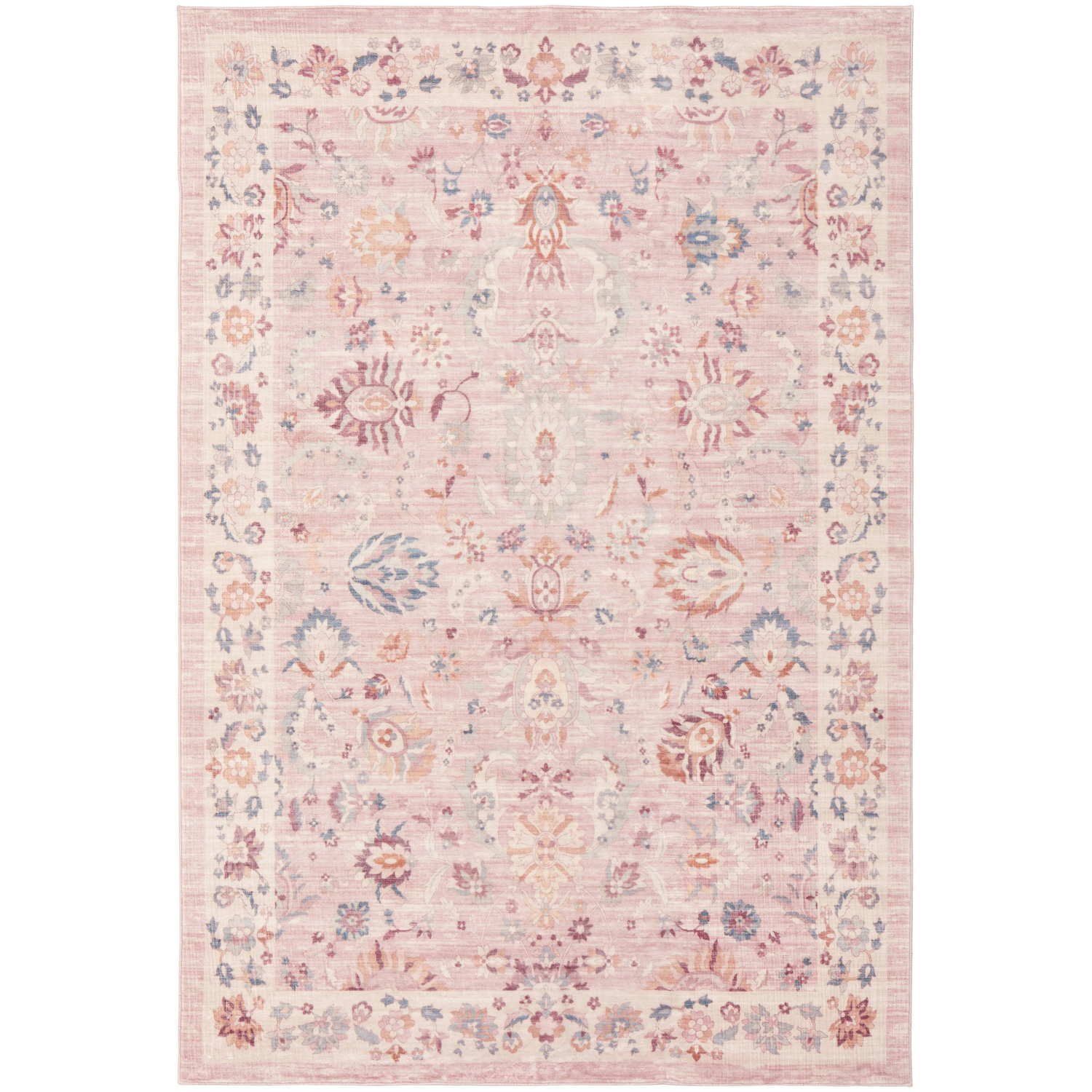 Pink Casey Machine Washable Rug