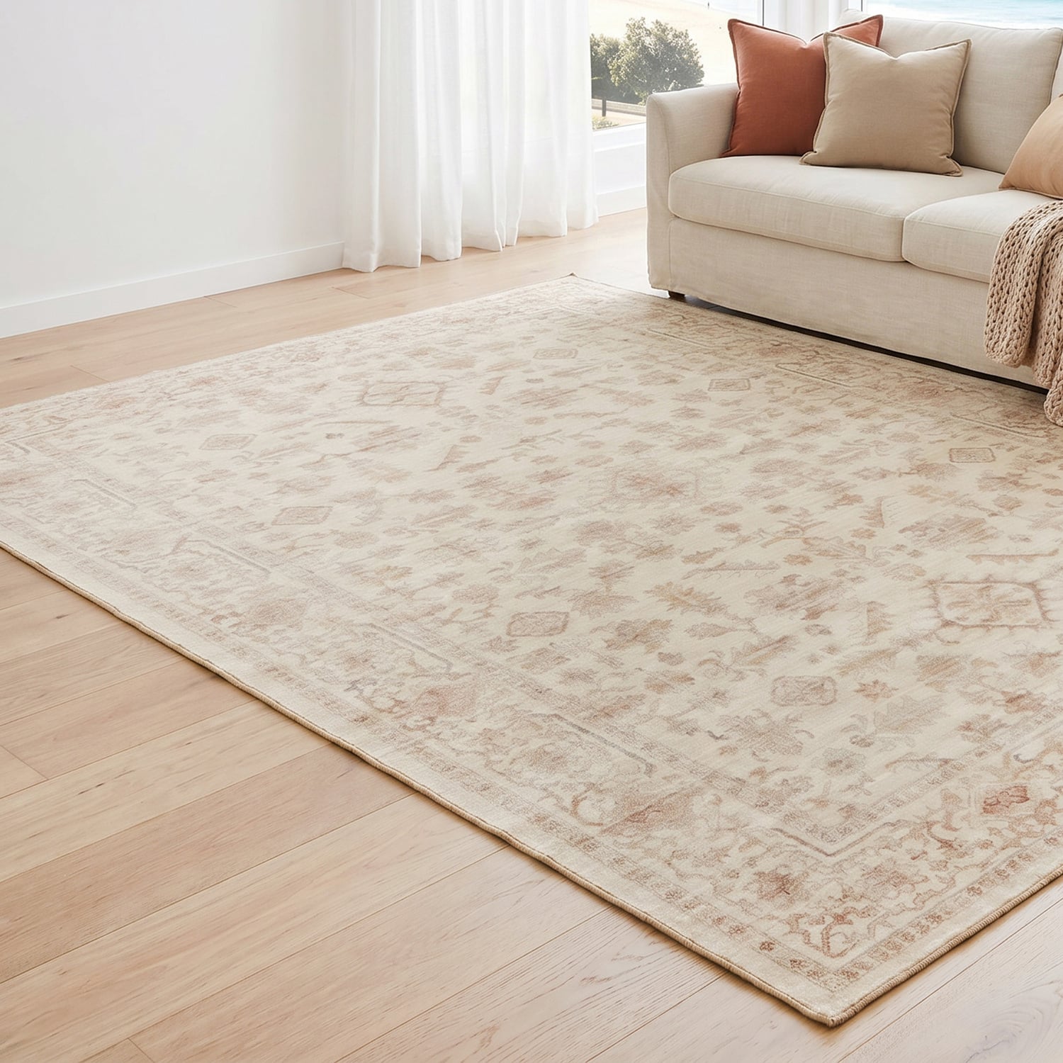 Natural Keira Machine Washable Rug