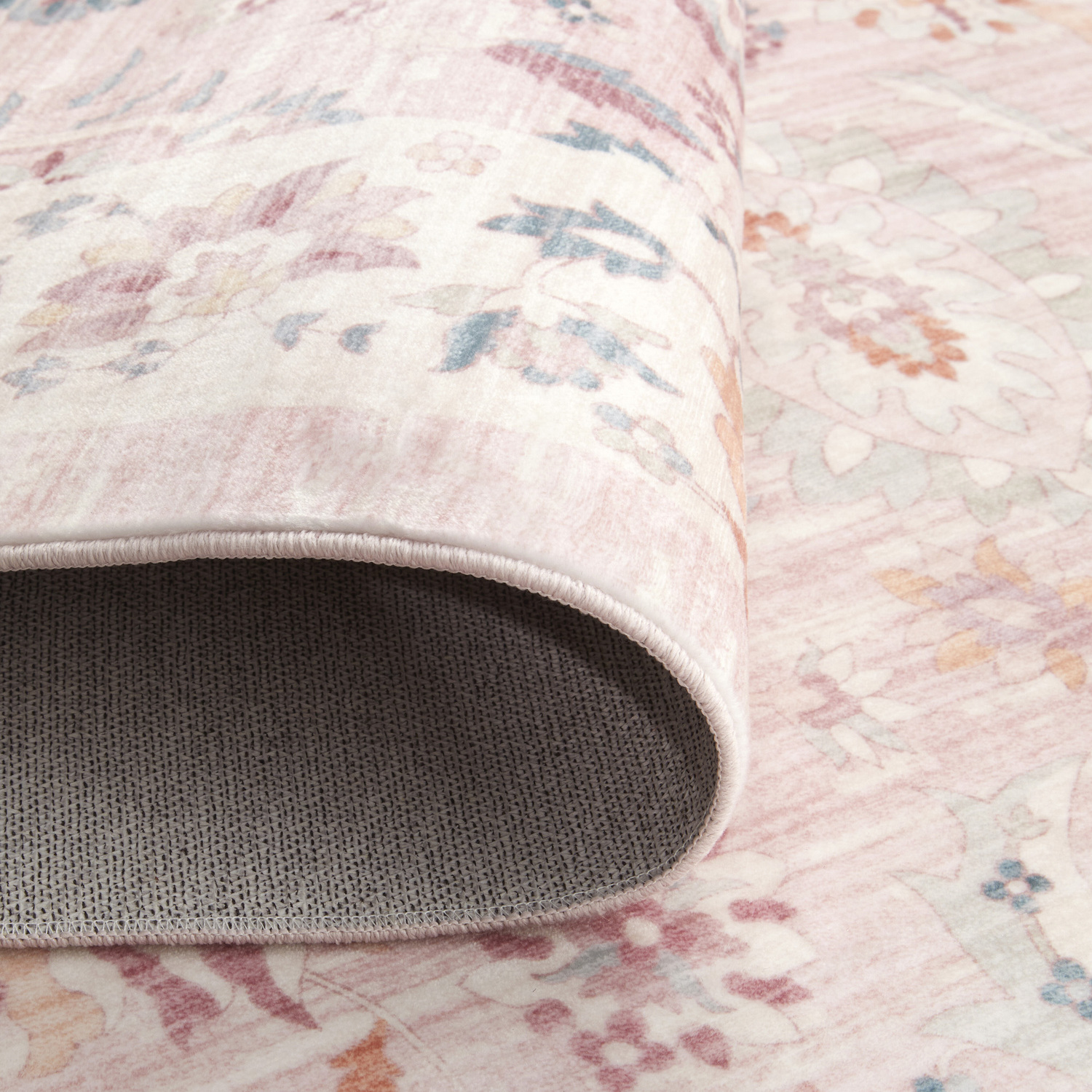 Pink Casey Machine Washable Rug