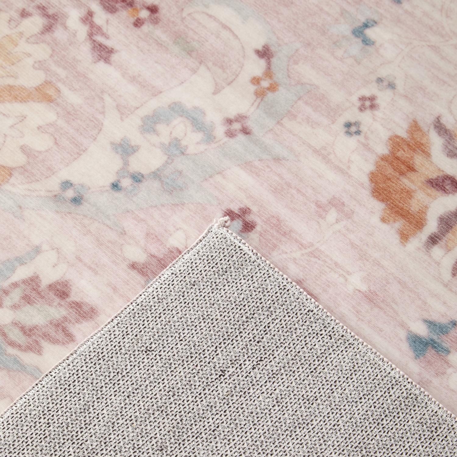 Pink Casey Machine Washable Rug