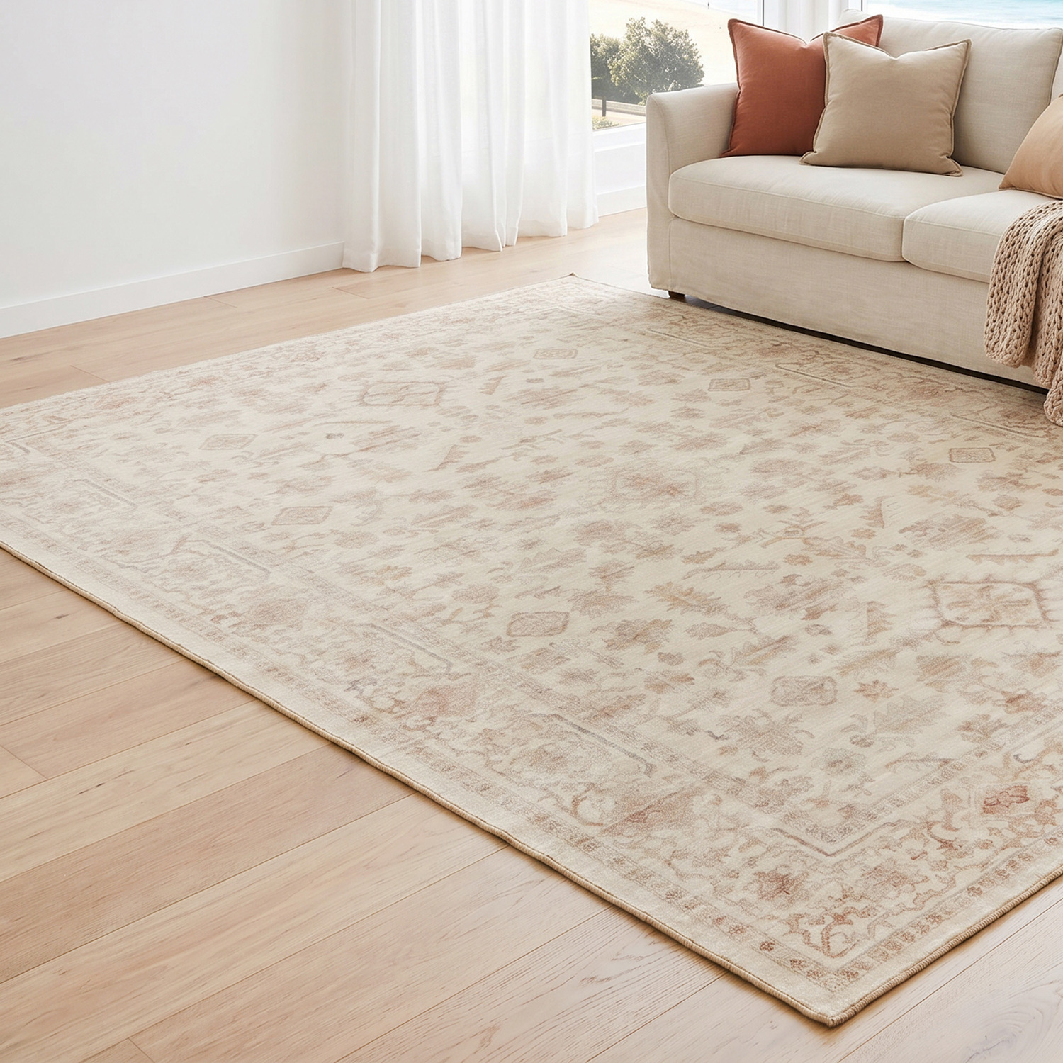 Natural Keira Machine Washable Rug