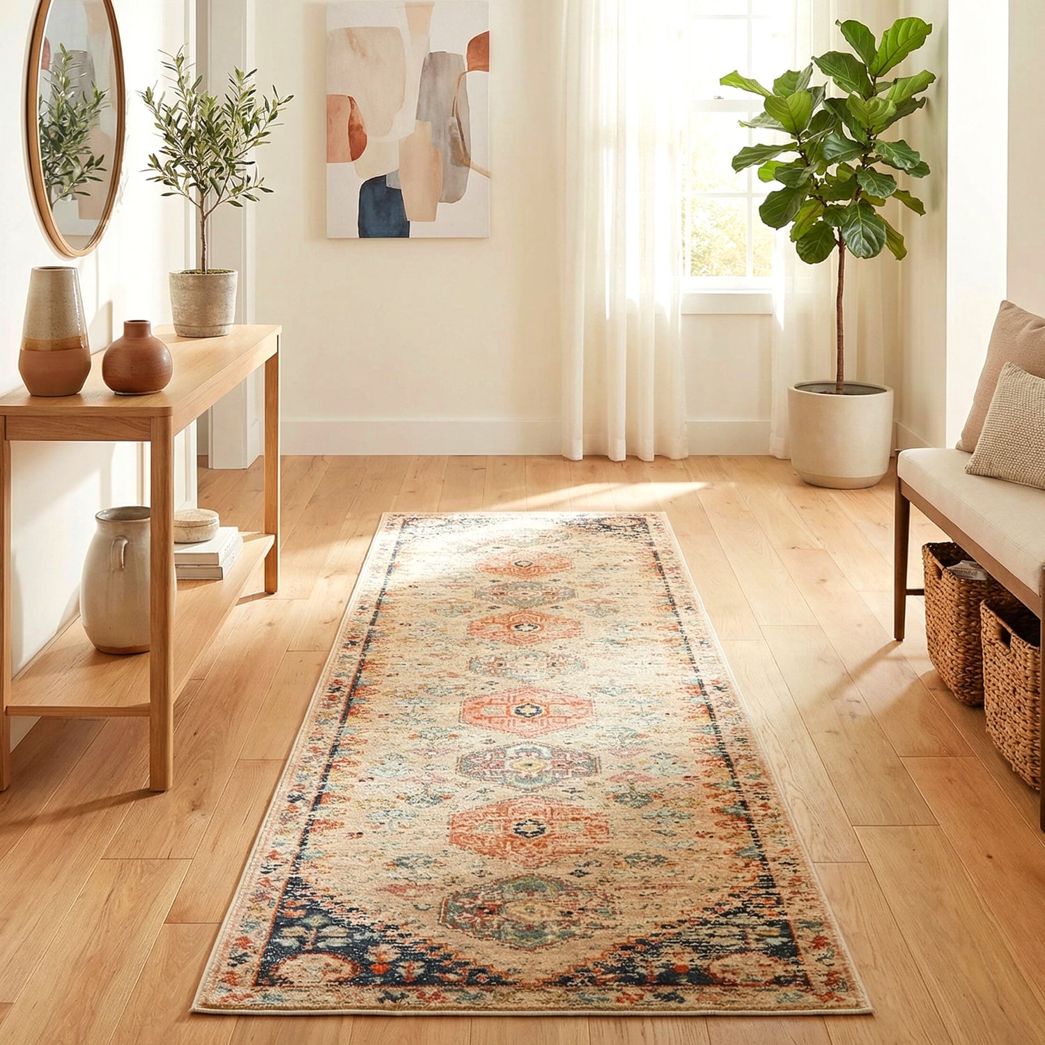 Autumn Vintage-Style Power-Loomed Transitional Rug