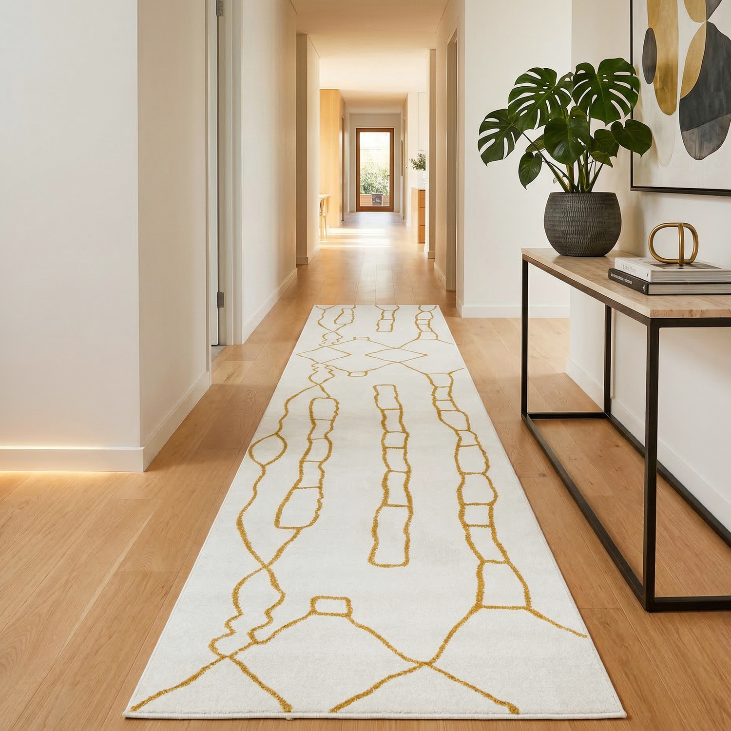 Gold Abigail Abstract Rug