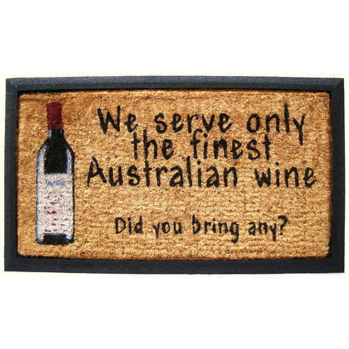 Rubber and Coir Serve Wine Door Mat Temple & ster