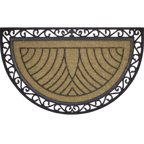 Rubber and Coir Half Moon Door Mat