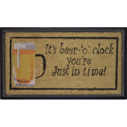 Rubber and Coir Beer O Clock Door Mat