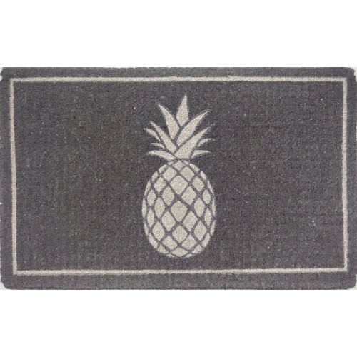 Grey Pineapple Hand Woven Coir Doormat