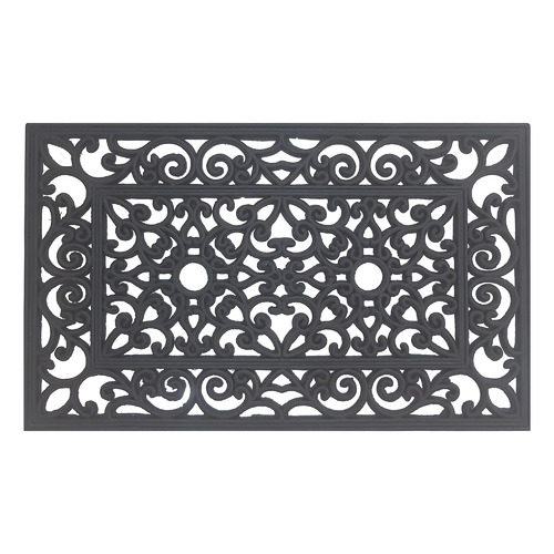 Grey Wrought Iron Rubber Doormat