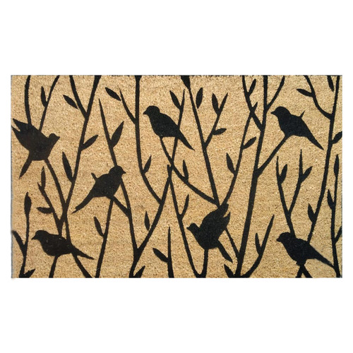 Natural Birds in Trees Coir Doormat