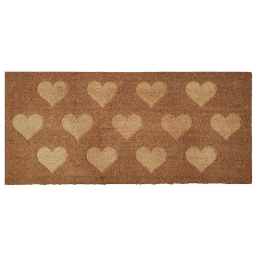Solemate Door Mats Natural Embossed Hearts Coir Doormat Temple & ster