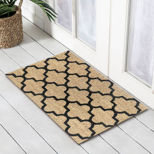 Natural Geo Tile Premium Coir Doormat