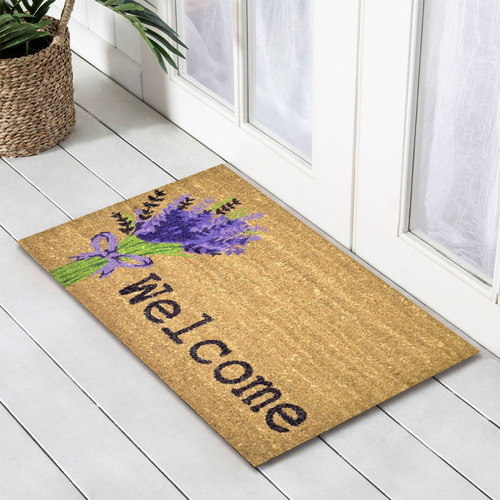 Solemate Door Mats PVC Back Lavender Coir | Temple &amp; Webster