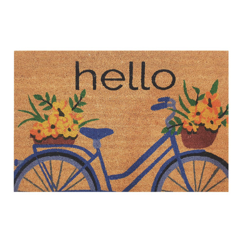 Flower Bicycle Outdoor Doormat
