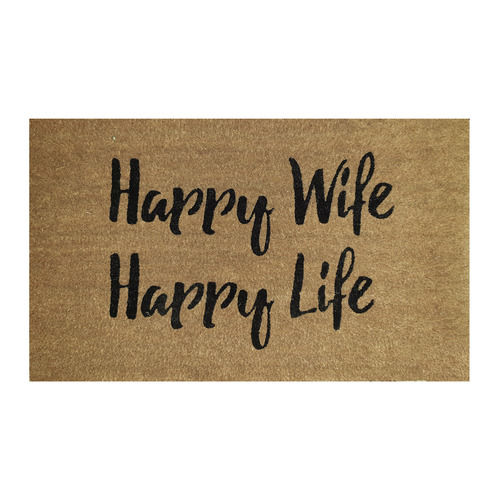 Happy Wife Happy Life Outdoor Doormat