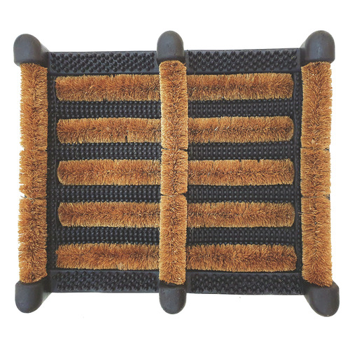 Natural Rubber with Coir Boot Tray & Scraper
