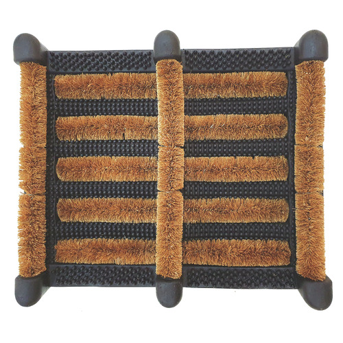 Natural Rubber with Coir Boot Tray & Scraper