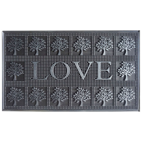 Silver Love Rubber Doormat