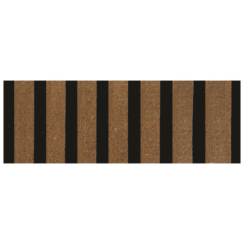 WelcomeWeave Black Stripe Coconut Coir Doormat | Temple & Webster