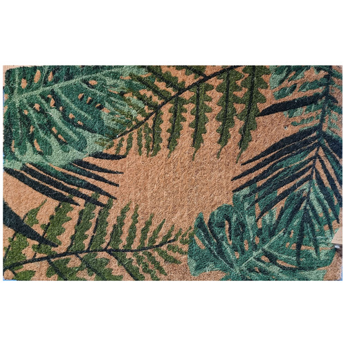 Green Leaves Coconut Coir Doormat