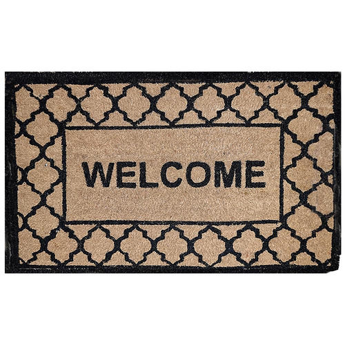 with Border PVC Backed Coconut Coir Doormat