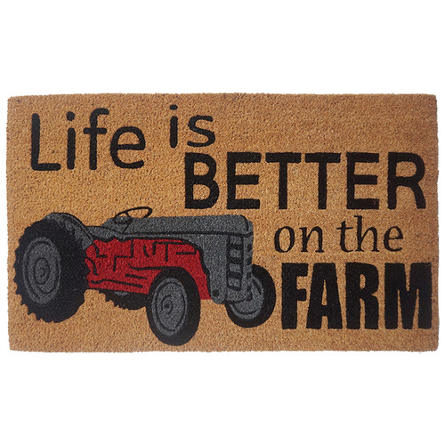 Life is Better on the Farm PVC Backed Coconut Coir Doormat