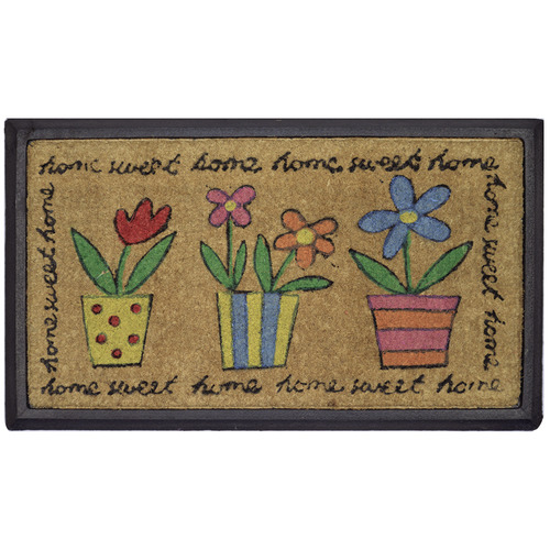 Rubber and Coir Funkey Pots Door Mat