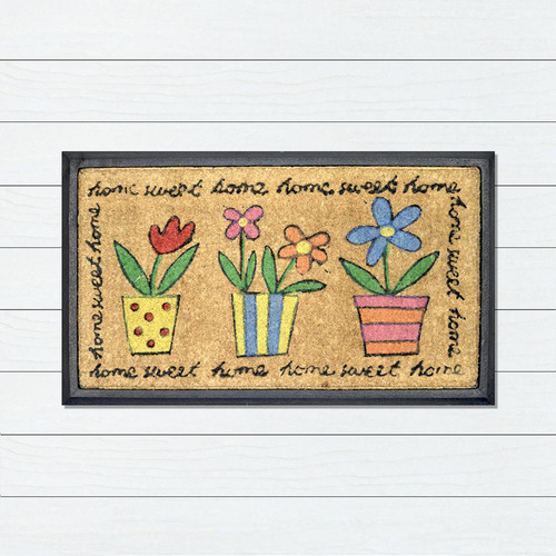 Rubber and Coir Funkey Pots Door Mat