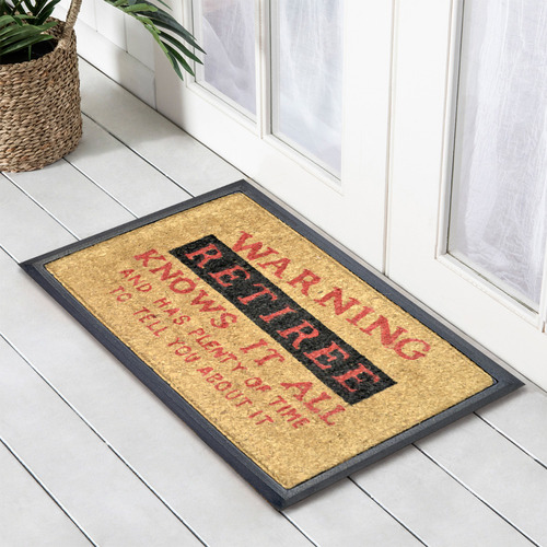 WelcomeWeave Retiree Knows Rubber with Coir Doormat | Temple & Webster