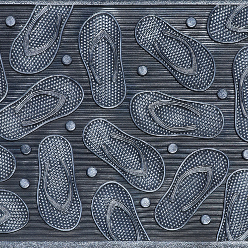 Silver Thongs Rubber Doormat