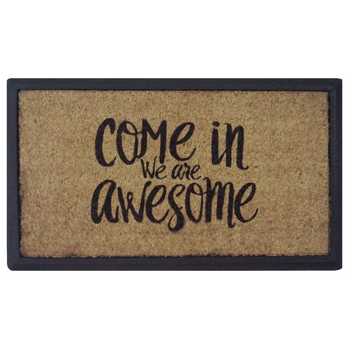 We Are Awesome Coir & Rubber Doormat Temple & ster