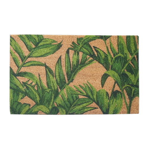 Green Palm Frond Coconut Coir Doormat