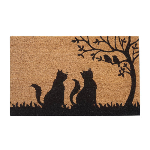 Curious Cat Coconut Coir Doormat