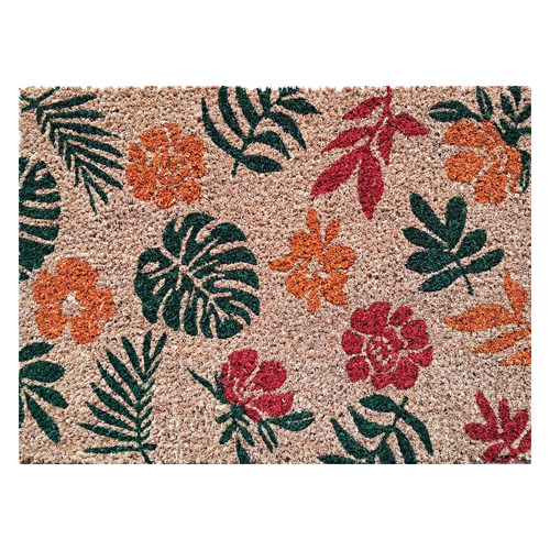 55cm Floral Coconut Coir Doormat