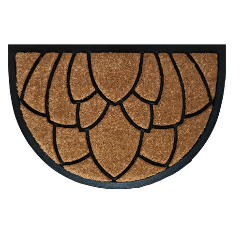 WelcomeWeave Lotus Coconut Coir Half Moon Doormat | Temple & Webster