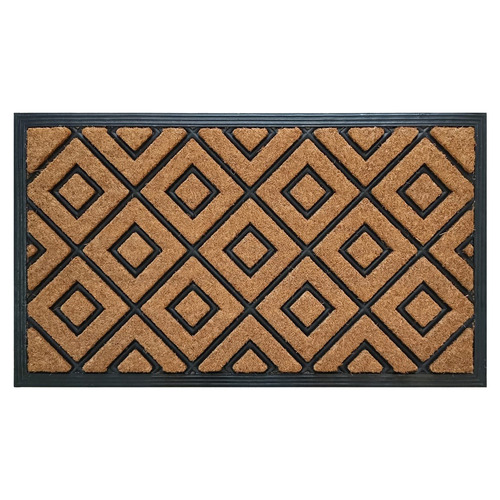 Diamond Rubber & Coir Half Moon Doormat